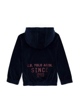 Kız Çocuk Lacivert Kapüşonlu Kadife Sweatshirt - 50272420021