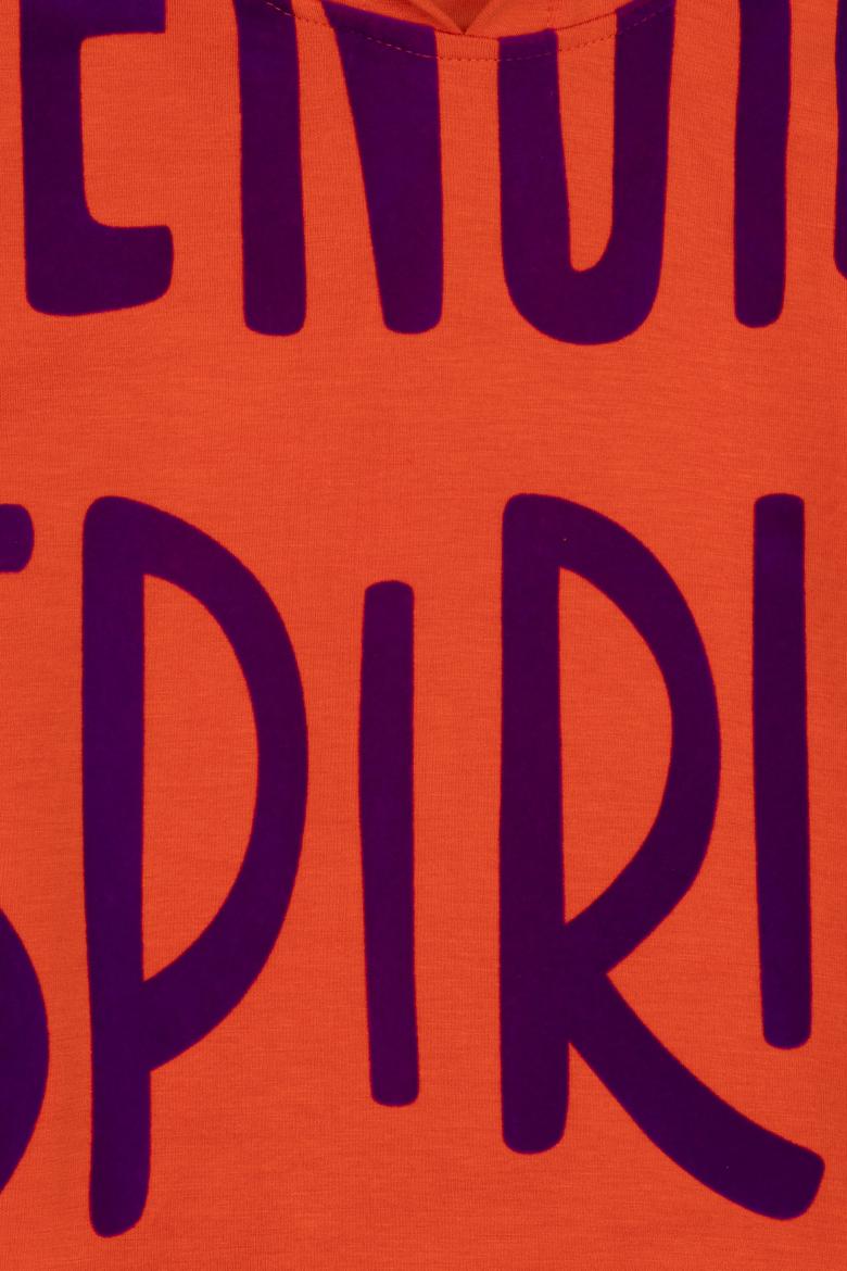 Kız Çocuk Turuncu Kapüşonlu Sweatshirt - 50272434033