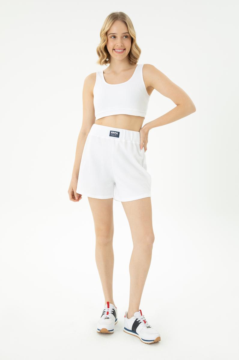 Kadın Beyaz Örme Şort