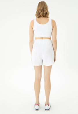 Kadın Beyaz Örme Şort - 50264208017
