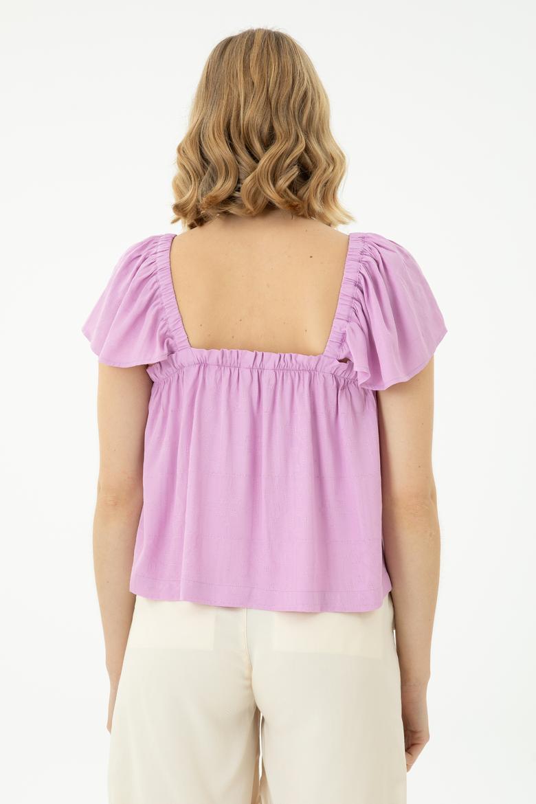 Kadın Manolya Kısa Kollu Gömlek - 50264222022