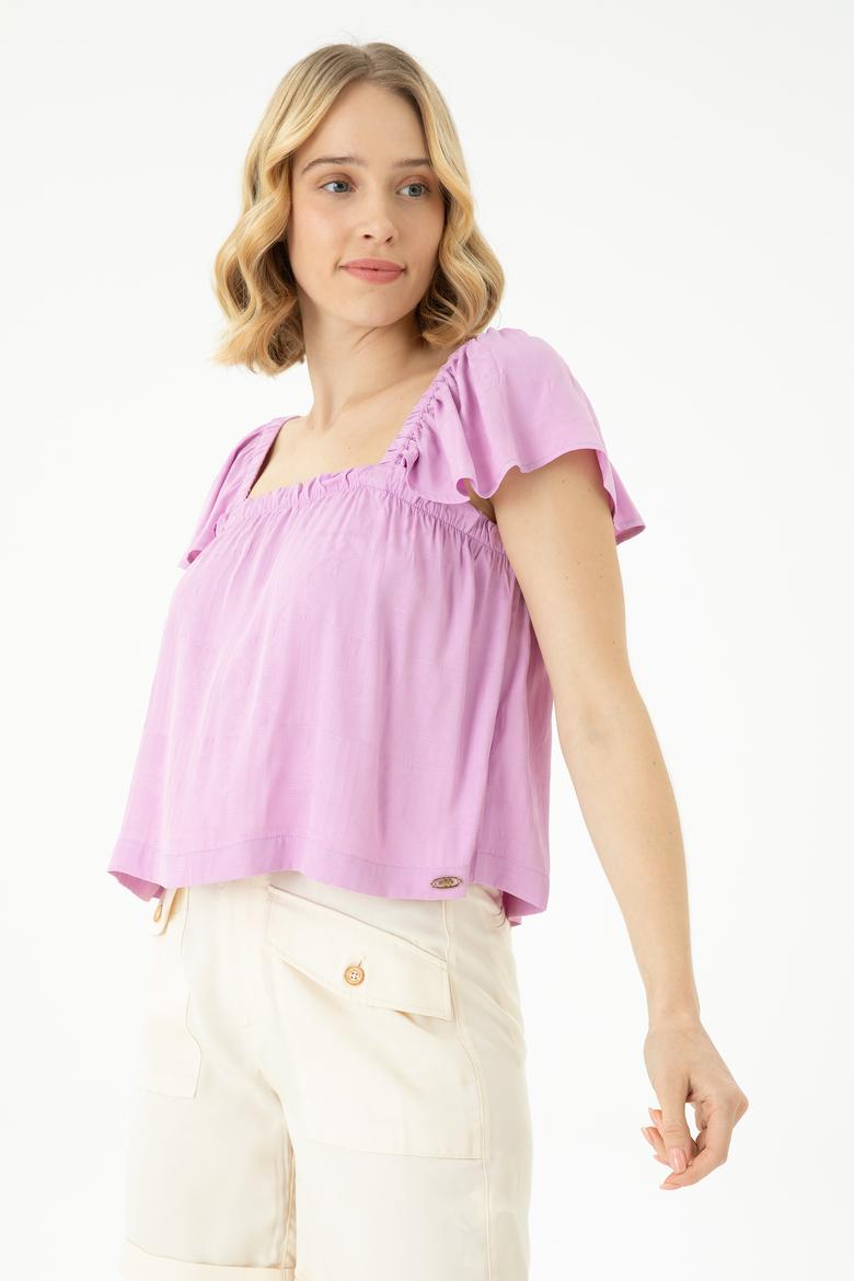 Kadın Manolya Kısa Kollu Gömlek - 50264222022