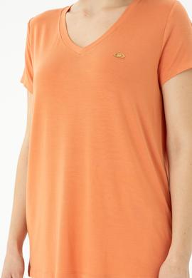 Kadın Kiremit Basic V Yaka Tişört - 50262610143