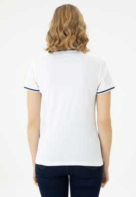 Kadın Beyaz Polo Yaka Tişört - 50262671001