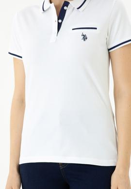 Kadın Beyaz Polo Yaka Tişört - 50262671001