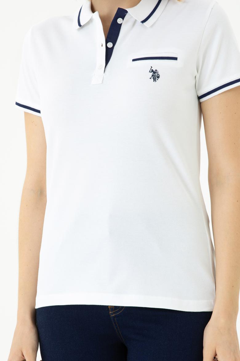 Kadın Beyaz Polo Yaka Tişört - 50262671001