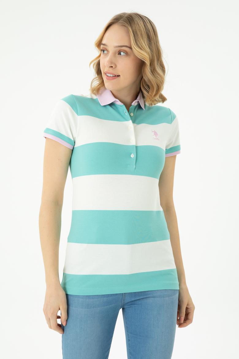 Kadın Mint Polo Yaka Tişört - 50262960027