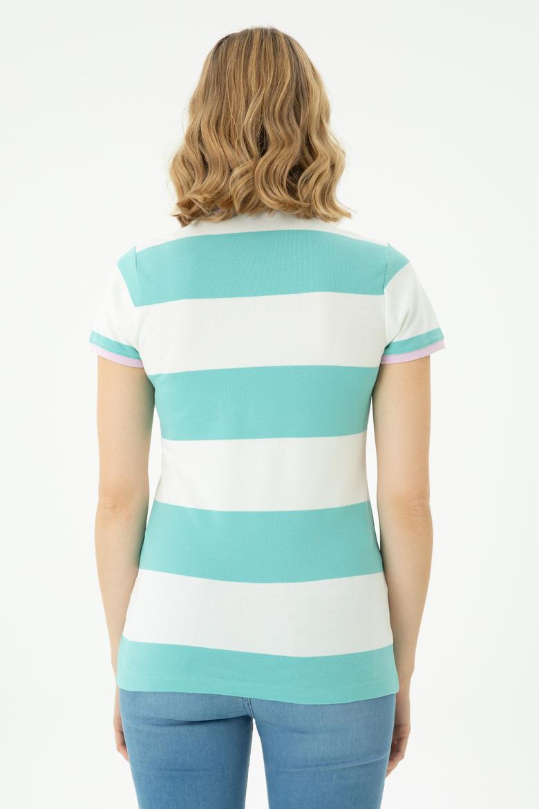 Kadın Mint Polo Yaka Tişört - 50262960027