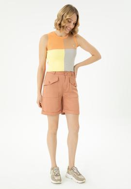 Kadın Pudra Dokuma Şort - 50263224003