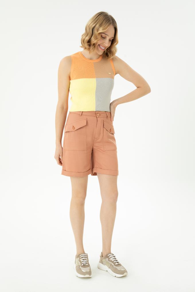 Kadın Pudra Dokuma Şort