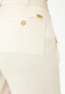 Kadın Krem Dokuma Şort - 50263224007