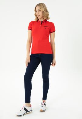 Kadın Kırmızı Polo Yaka Tişört - 50262671098