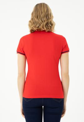 Kadın Kırmızı Polo Yaka Tişört - 50262671098