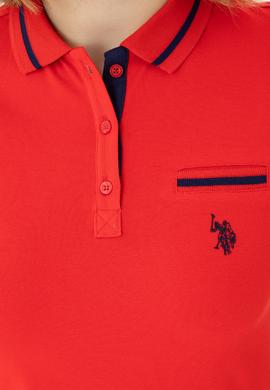 Kadın Kırmızı Polo Yaka Tişört - 50262671098