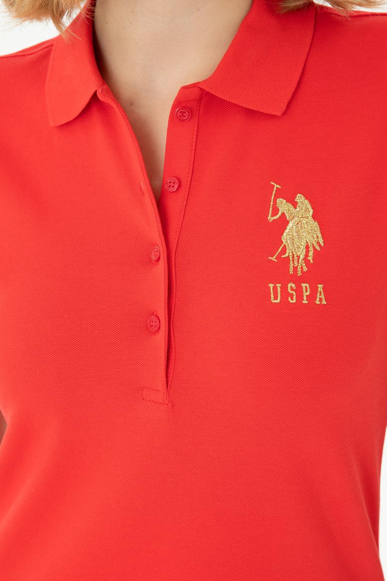 Kadın Kırmızı Basic Polo Yaka Tişört - 50262700224