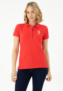 Kadın Kırmızı Basic Polo Yaka Tişört - 50262700224