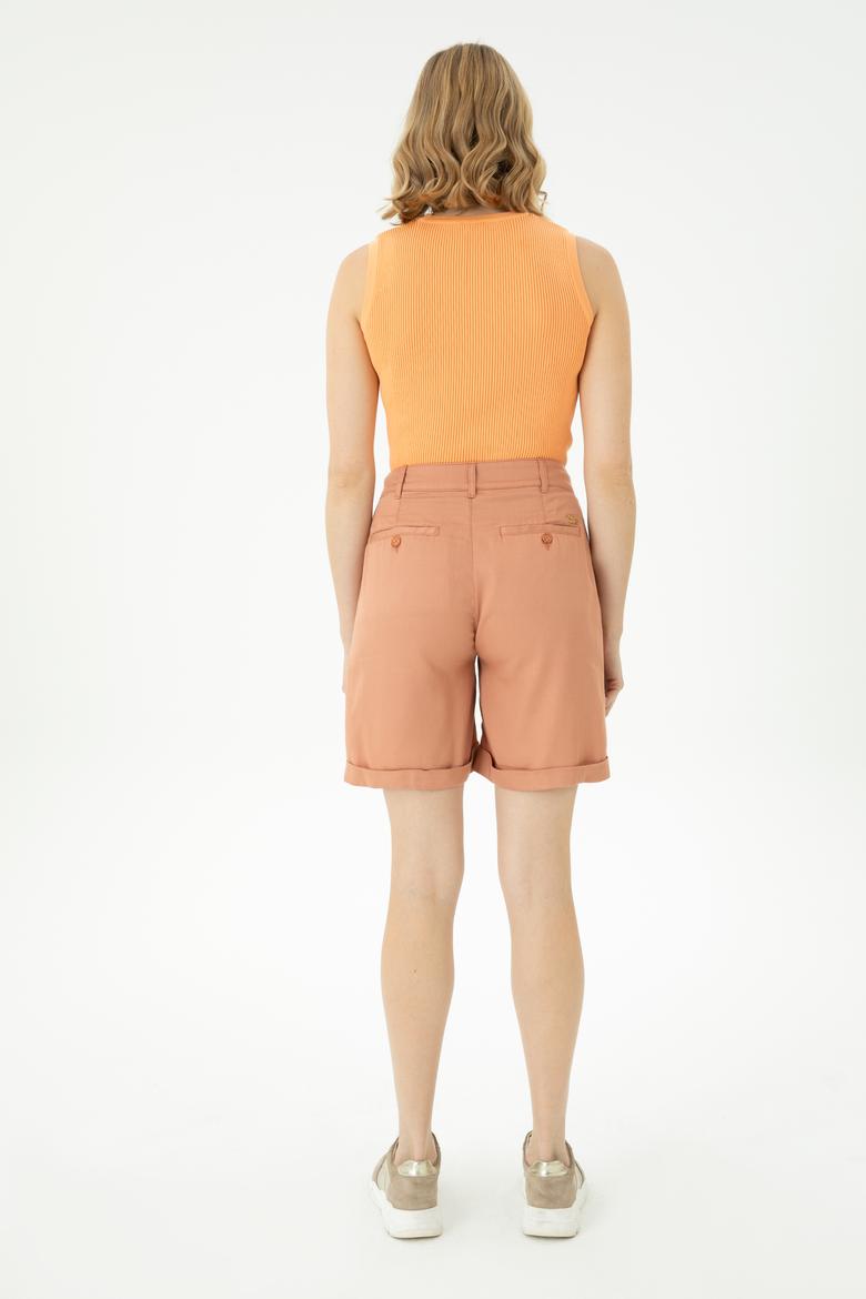 Kadın Pudra Dokuma Şort - 50263224003