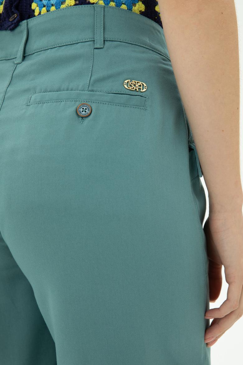 Kadın Mint Dokuma Şort - 50263224012