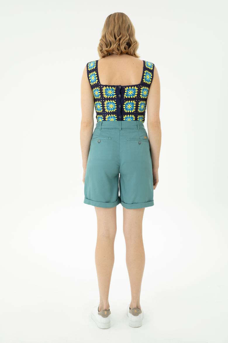 Kadın Mint Dokuma Şort - 50263224012