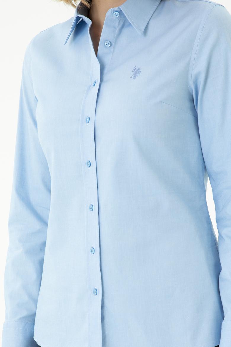 Kadın Mavi Uzun Kollu Basic Gömlek - 50262851075