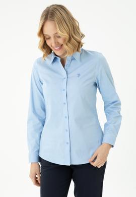 Kadın Mavi Uzun Kollu Basic Gömlek - 50262851075