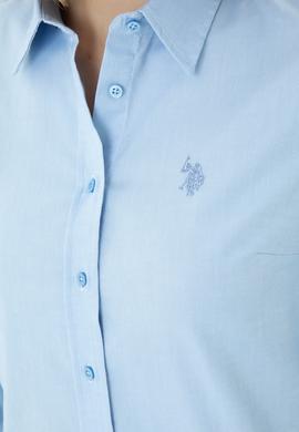 Kadın Mavi Uzun Kollu Basic Gömlek - 50262851075