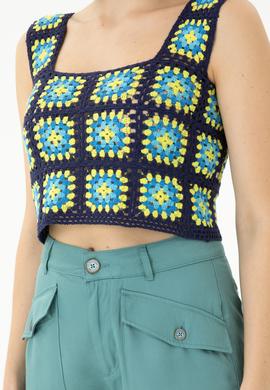 Kadın Saks Kare Yaka Kazak - 50262463012