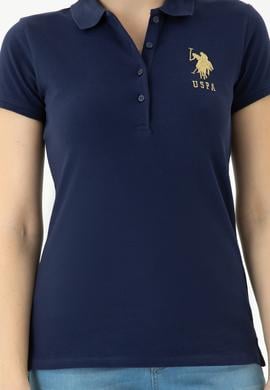 Kadın Lacivert Basic Polo Yaka Tişört - 50262700014