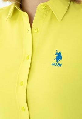 Kadın Neon Sarı Uzun Kollu Basic Gömlek - 50262887149