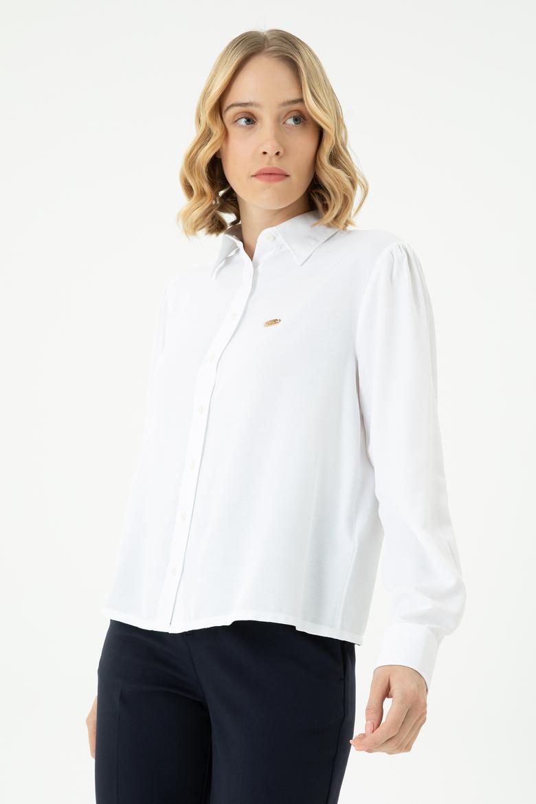 Kadın Beyaz Uzun Kollu Gömlek - 50264173002