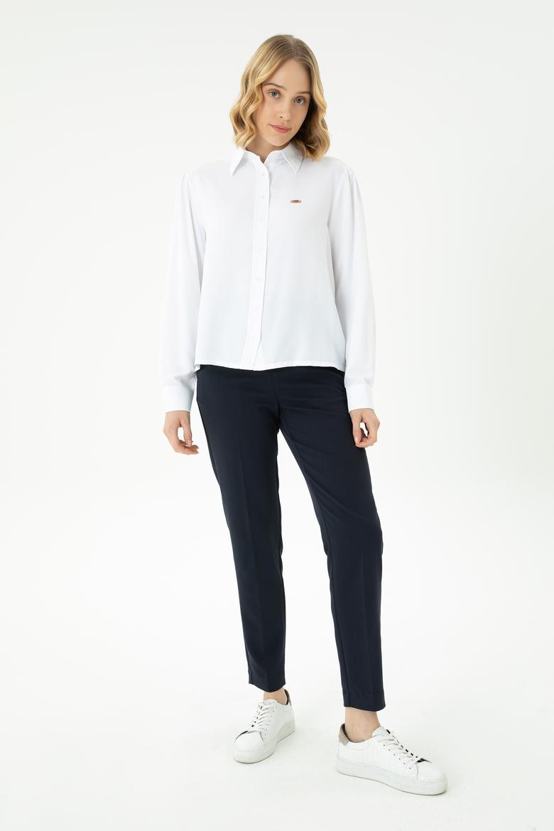 Kadın Beyaz Uzun Kollu Gömlek - 50264173002