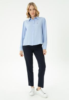 Kadın Mavi Uzun Kollu Gömlek - 50264173011