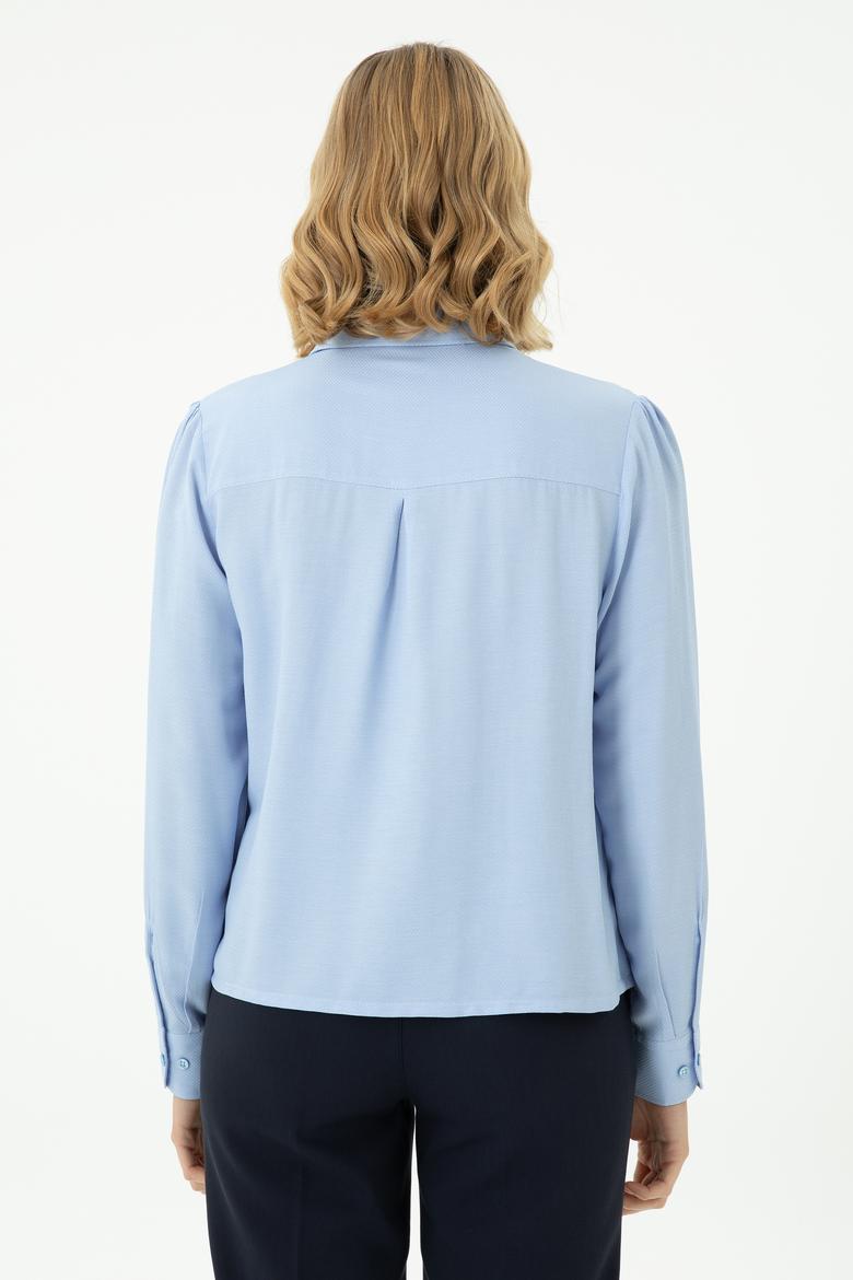 Kadın Mavi Uzun Kollu Gömlek - 50264173011