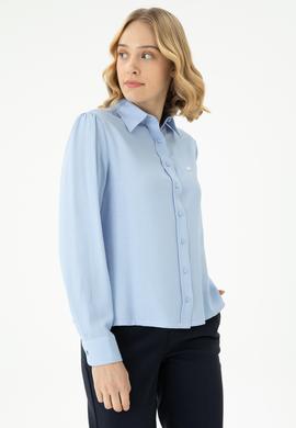 Kadın Mavi Uzun Kollu Gömlek - 50264173011