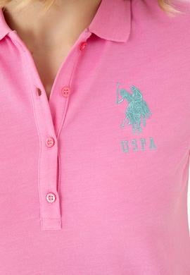 Kadın Pembe Basic Polo Yaka Tişört - 50262695045