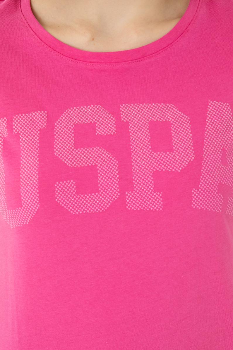 Kadın Fuşya Basic Bisiklet Yaka Tişört