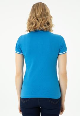 Kadın Saks Polo Yaka Tişört - 50262671096