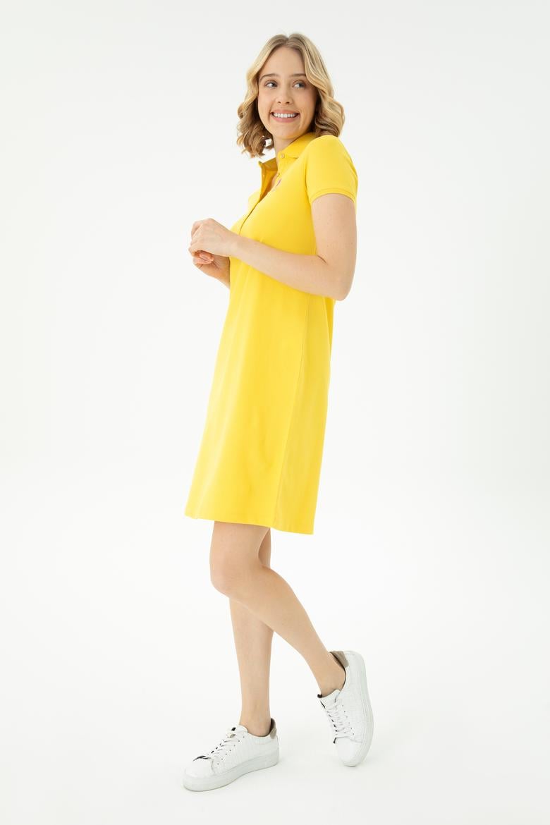 Kadın Sarı Örme Elbise