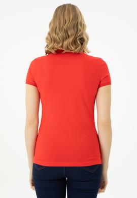 Kadın Kırmızı Basic Polo Yaka Tişört - 50262694161
