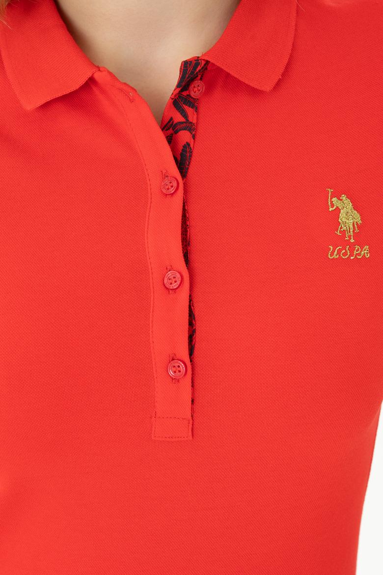 Kadın Kırmızı Basic Polo Yaka Tişört - 50262694161