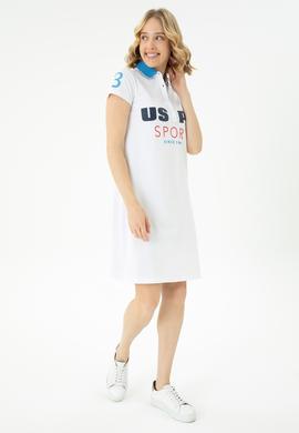 Kadın Beyaz Polo Yaka Mini Boy Örme Elbise - 50263970026