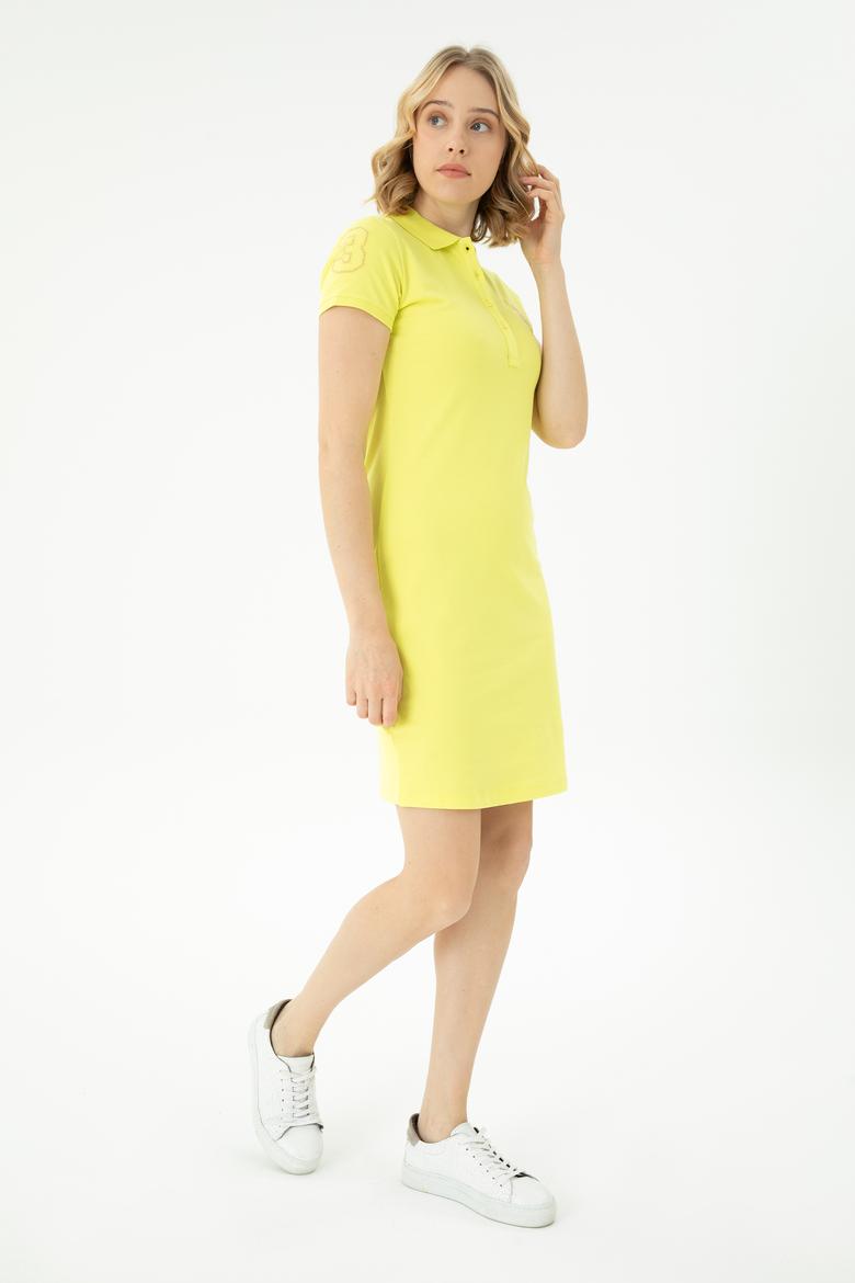 Kadın Neon Sarı Örme Elbise - 50262696168