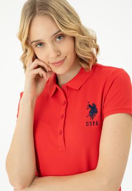 Kadın Kırmızı Polo Yaka Örme Elbise - 50262697164