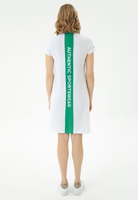 Kadın Beyaz Polo Yaka Mini Boy Örme Elbise - 50263970026