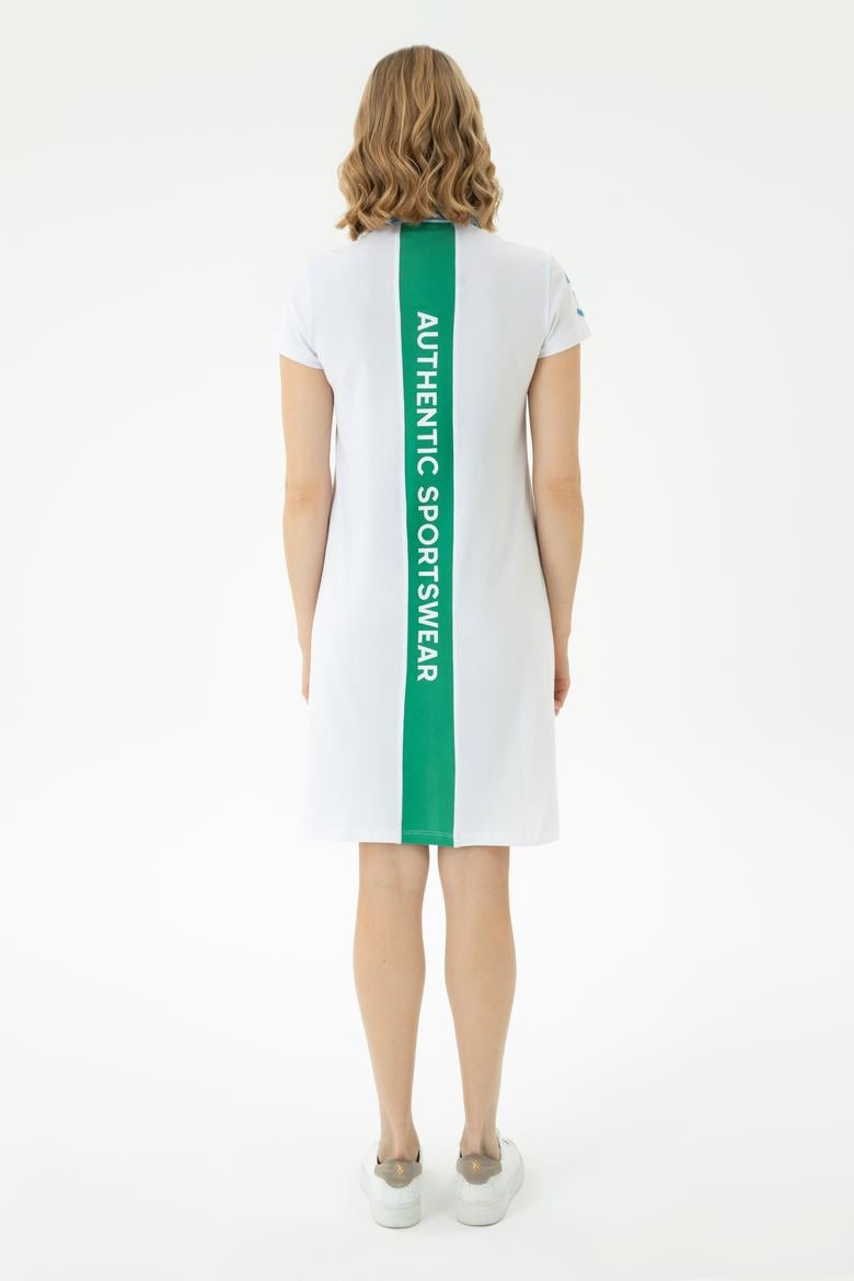 Kadın Beyaz Polo Yaka Mini Boy Örme Elbise - 50263970026