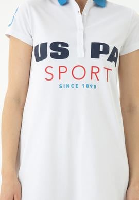 Kadın Beyaz Polo Yaka Mini Boy Örme Elbise - 50263970026