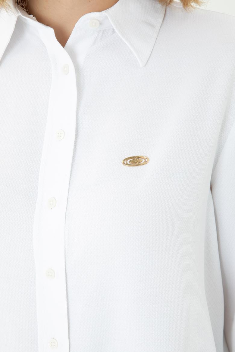 Kadın Beyaz Uzun Kollu Gömlek - 50264173002