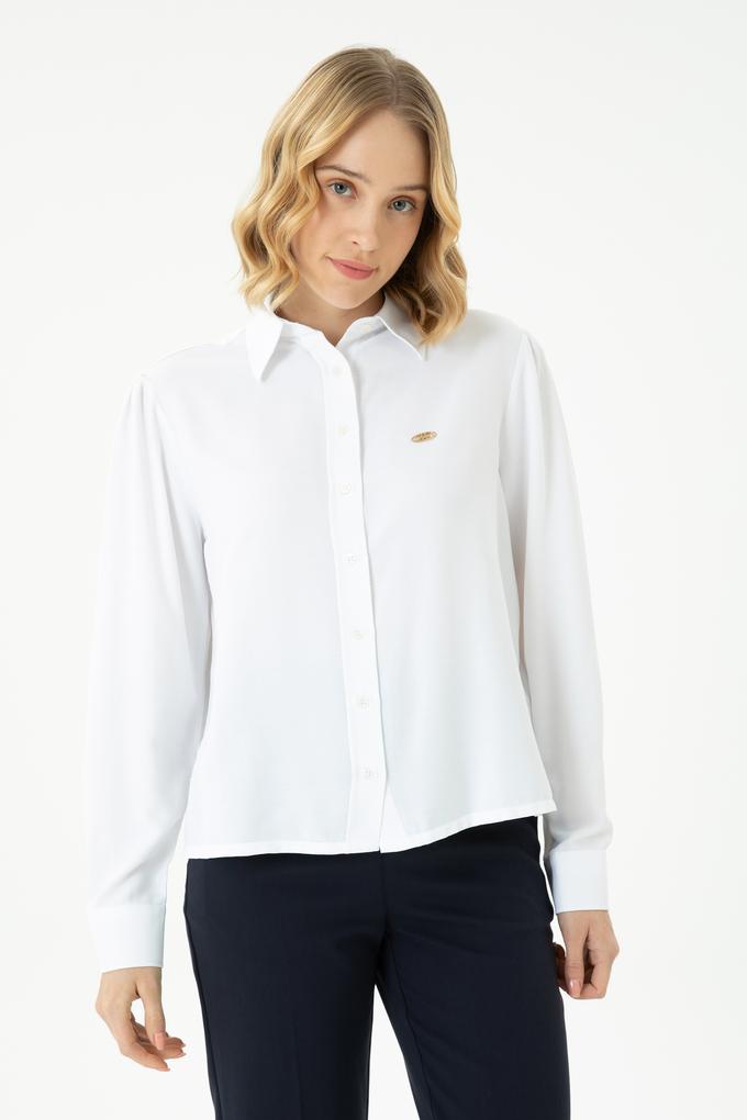 Kadın Beyaz Uzun Kollu Gömlek