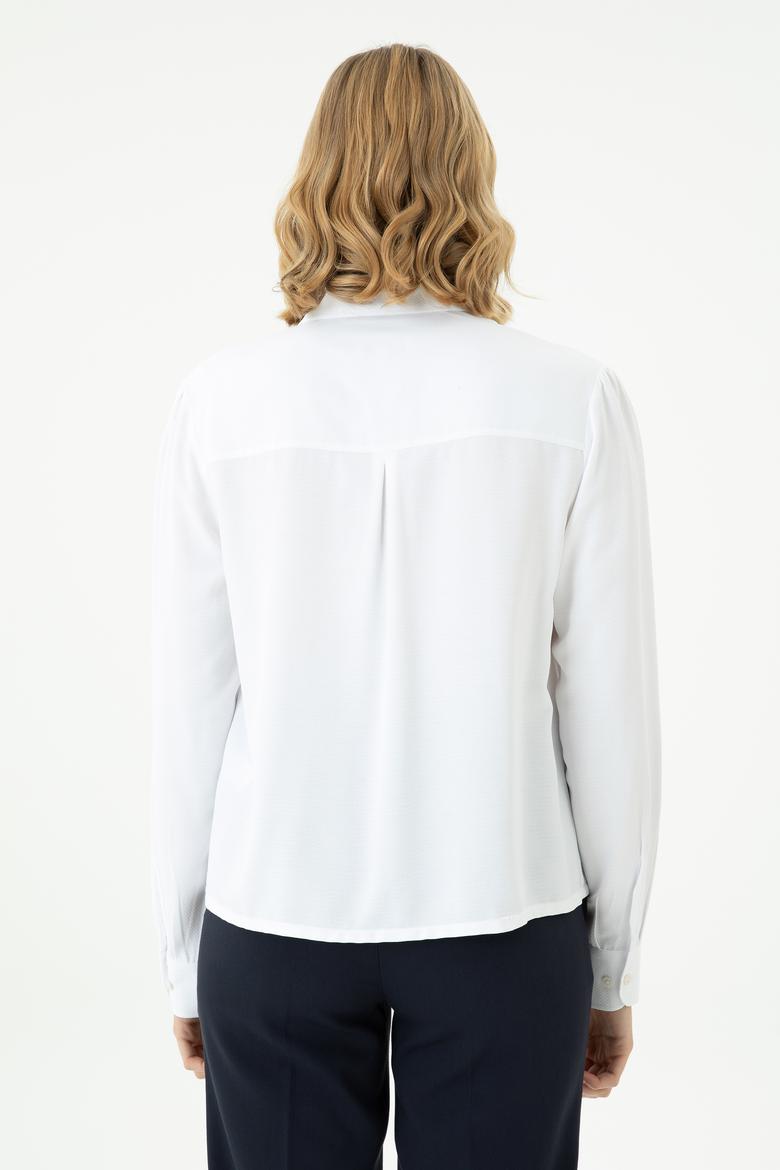 Kadın Beyaz Uzun Kollu Gömlek - 50264173002