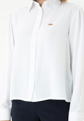 Kadın Beyaz Uzun Kollu Gömlek - 50264173002